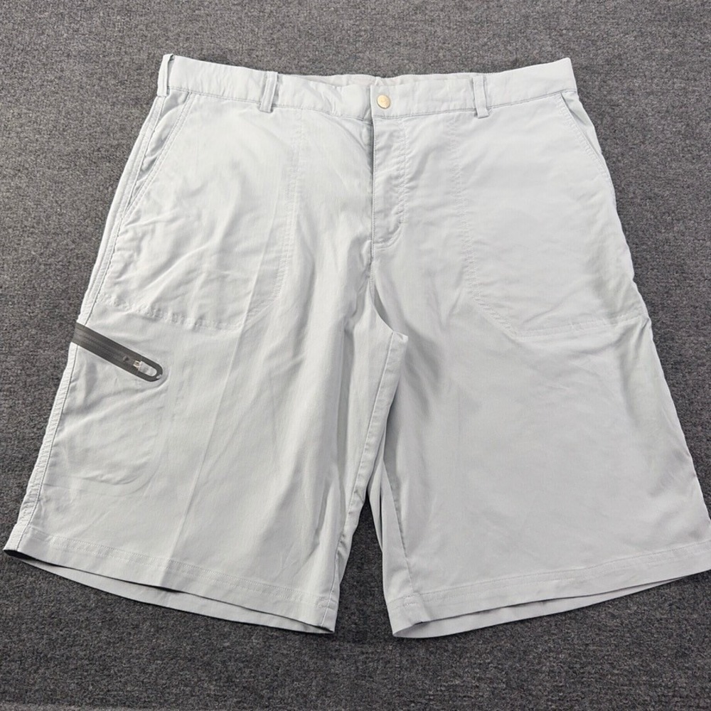 Nike Golf Tiger Woods Collection Mens 36 Shorts Gray Herringbone Zipper Pocket